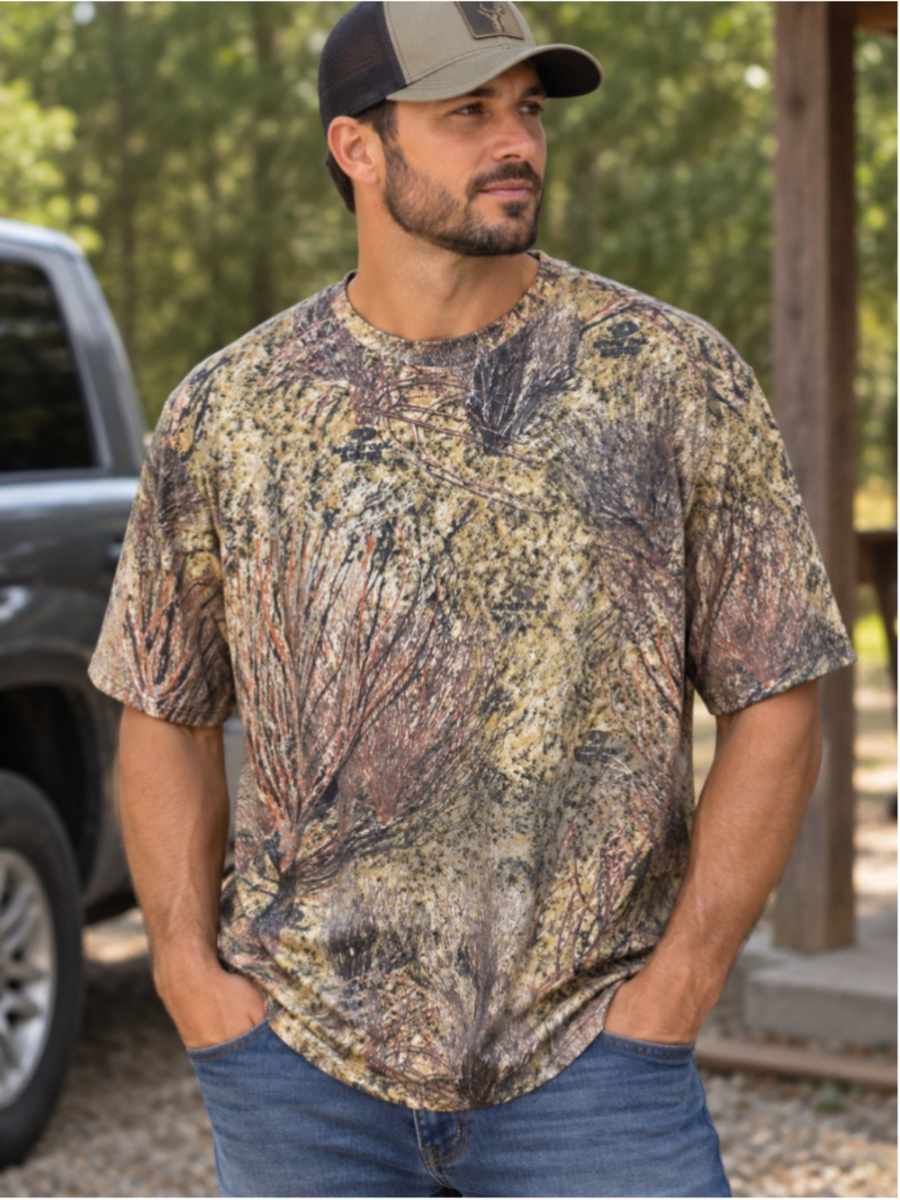 Game Winner Camo Short Sleeve Tee Shirt Brown Green Men’s Size 2XL NWT
